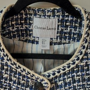 Christian Lacroix Navy and Cream Tweed Jacket